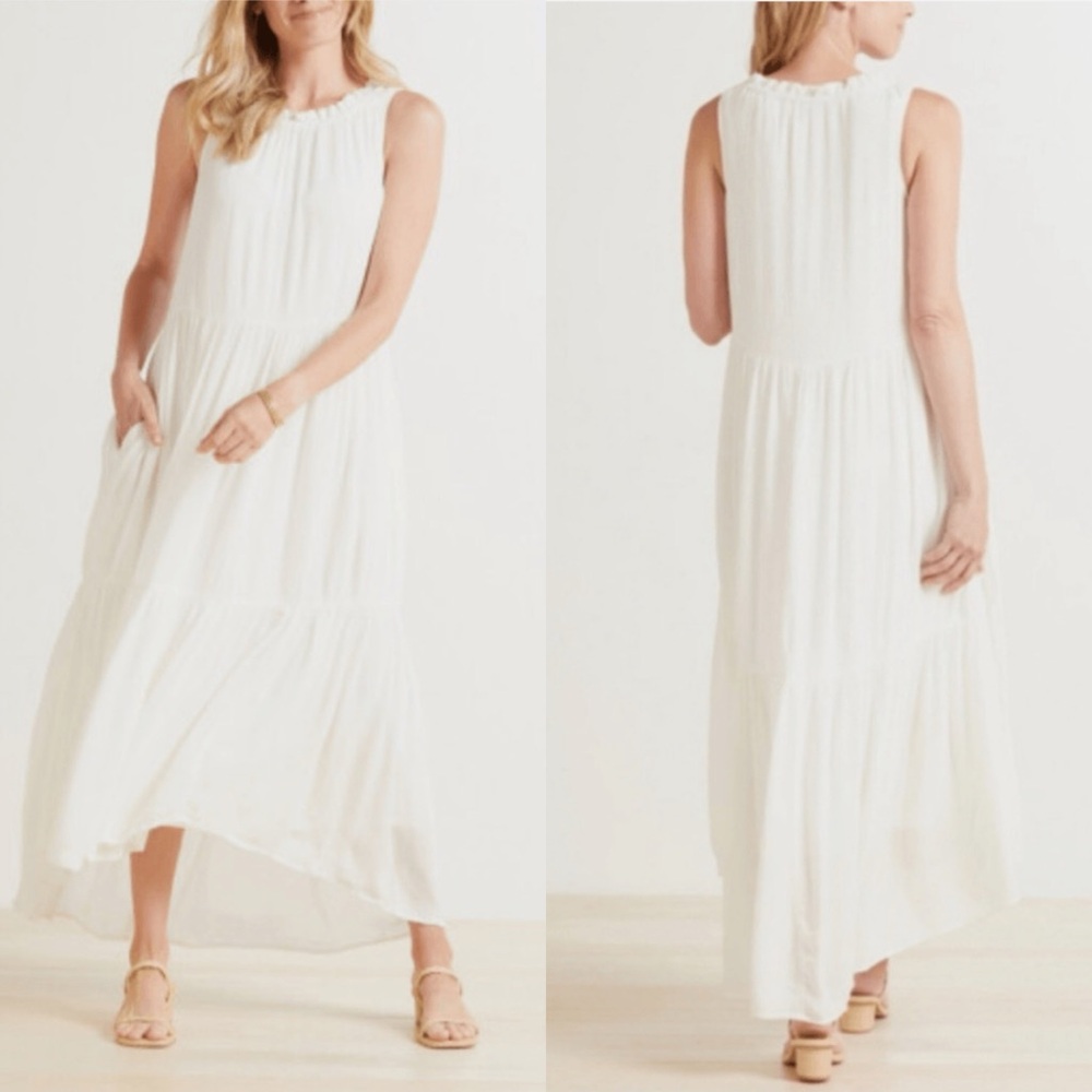 Roan + Ryan Josephina Tiered Seersucker Maxi Dress - Size S